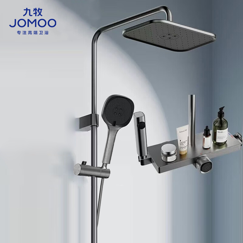九牧（JOMOO）花洒一键启停锁温锁流自洁顶喷记忆精灵淋浴器36671-783高清大图
