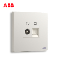ABB开关插座无框轩致雅典白墙壁86型插座面板电视电脑插座AF325