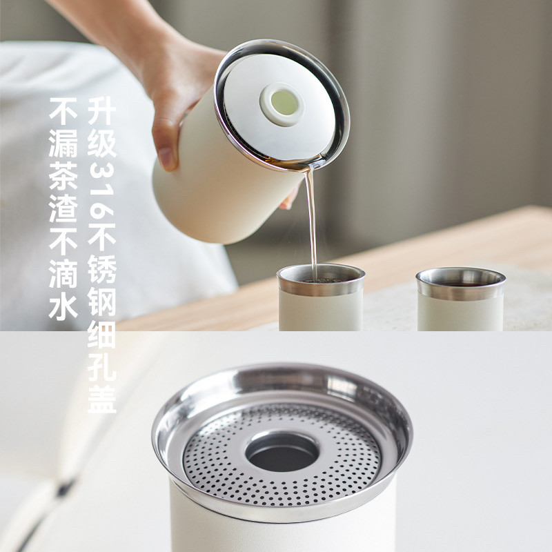 OLAYKS 立时316不锈钢茶具套装 H8153 保温持久精选陶瓷送礼自用两相宜高清大图