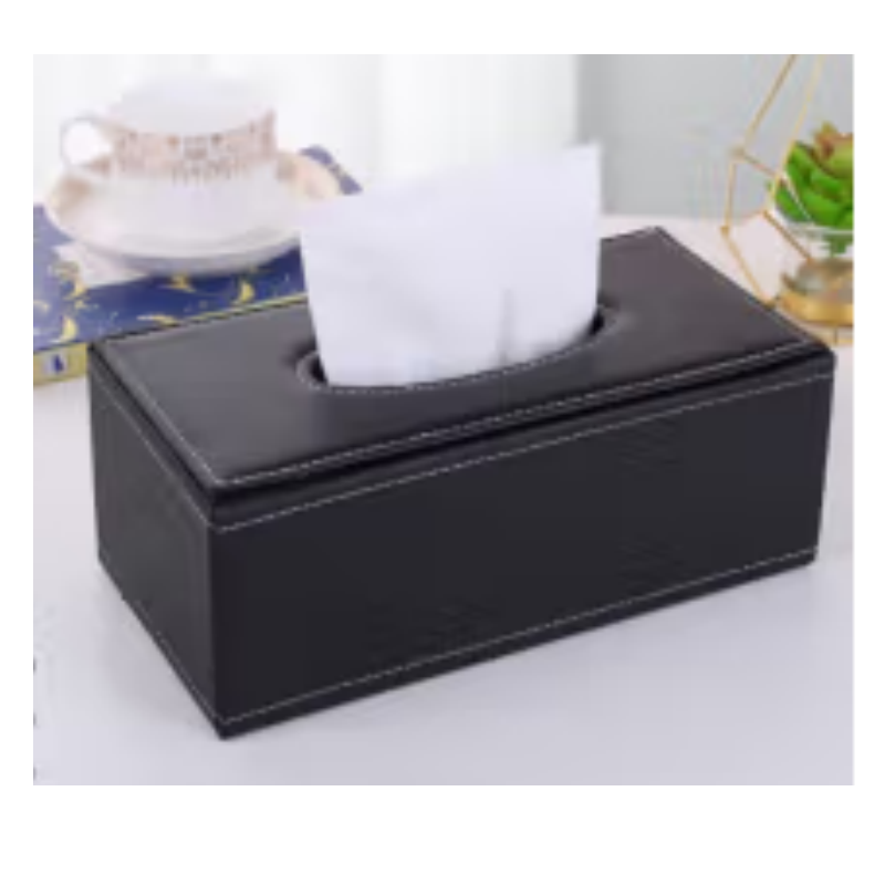 册宣AC-005 抽纸盒皮革 黑20*12*9.5CM高清大图
