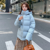 鸭鸭(yaya)新款羽绒服女短款加厚宽松面包服休闲连帽时尚外套