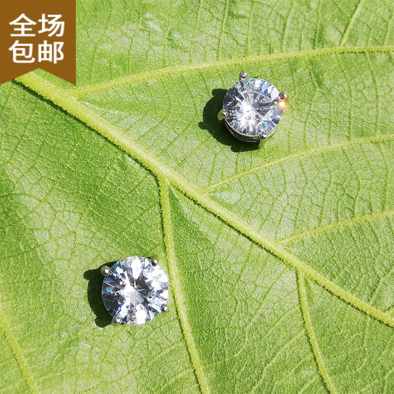 chunmi磁铁耳扣无耳洞潮流耳饰hiphop街头复古耳夹男女闪钻大号锆石