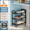 鞋架子家用入户门口多层出租房用立体寝室内小窄塑料2025新款鞋柜 经典黑3层中号出租房门口 均码