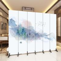 定制屏风隔断山水客厅卧室玄关办公室折叠遮挡装饰移动折屏背景墙_1_620