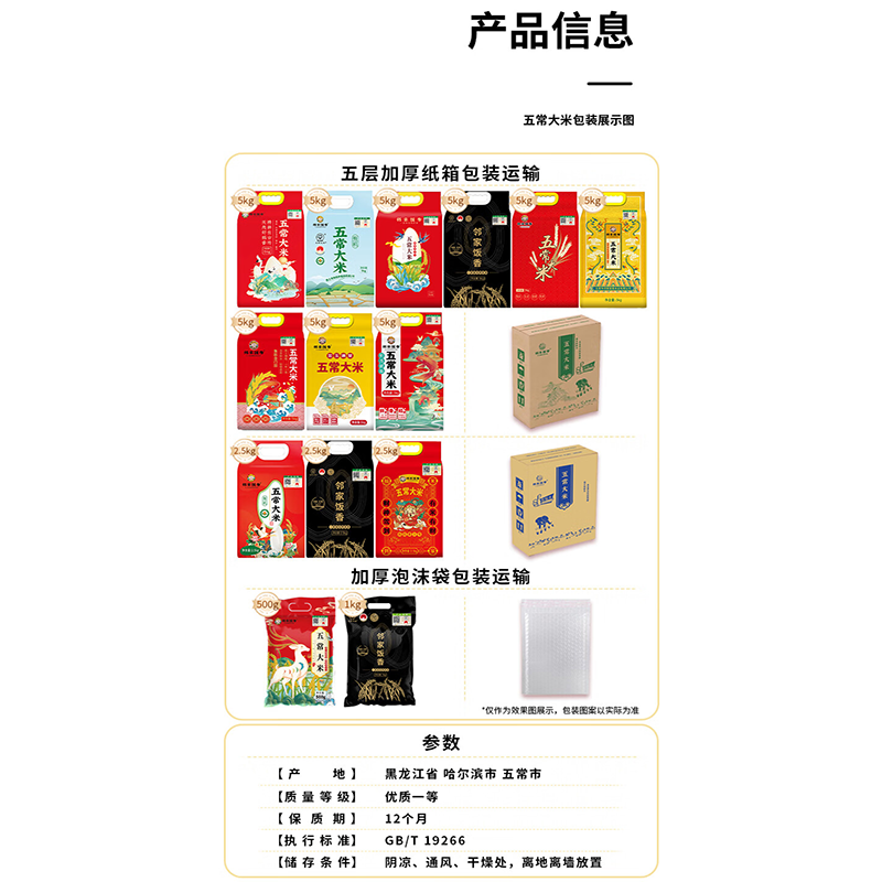 邻家饭香 二级产区五常大米稻花香2号 500g(单位:袋)非真空包装高清大图