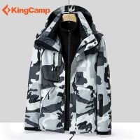 户外三合一冲锋衣男女可拆卸秋冬防风防水高档登山服外套_201 2XL 女款迷彩色