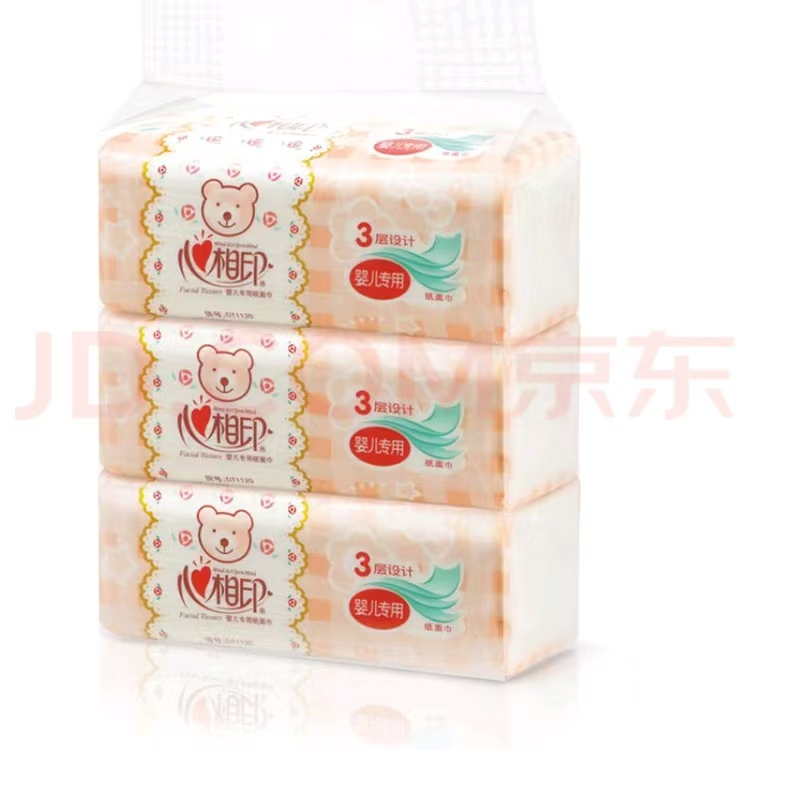 恒安心相印DT1120婴儿专用L码无香抽纸 120抽*3包(48包/箱)