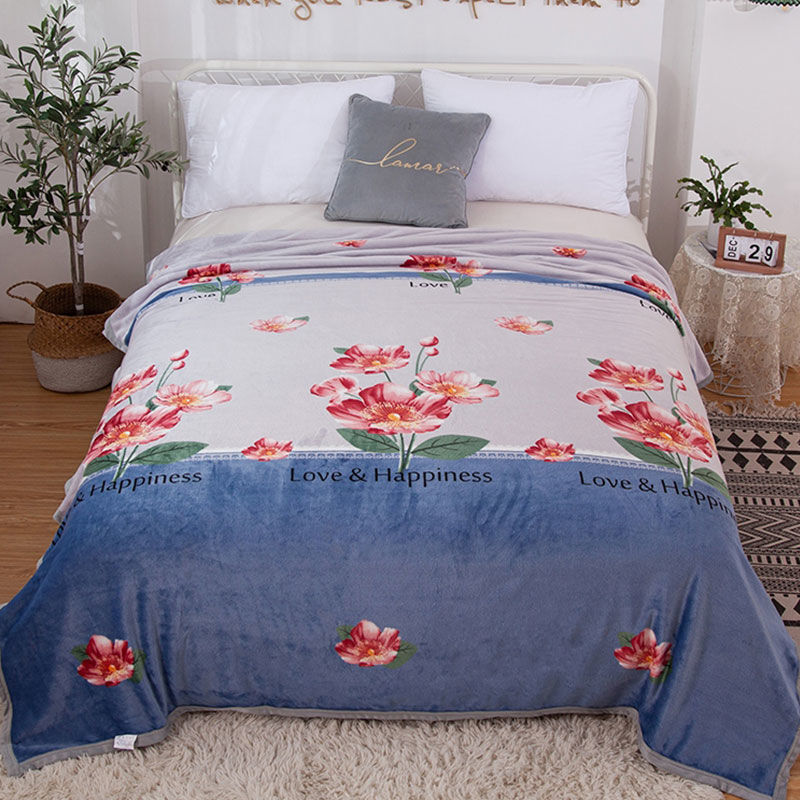 毛毯办公室单人盖毯学生宿舍午睡毯子家用加绒加厚保 芬芳【可铺可盖-四季适宜】 180*200cm雪貂绒毛毯