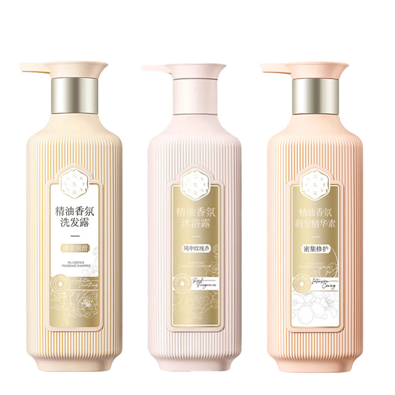 三生花精油香氛洗护沐组合(500ml顺滑洗发露+500ml玫瑰沐浴露+500ml密集护发素 ) SSH-0074