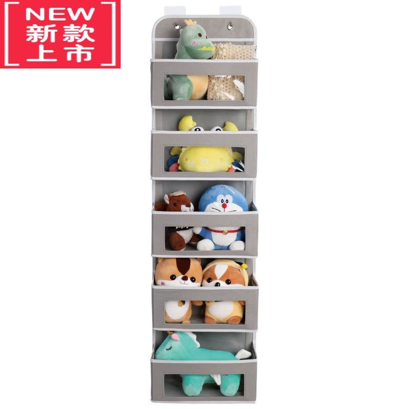 可莉允门后棉花娃娃收纳器家用整理玩偶公仔墙挂柜侧置物墙上收纳挂袋图片