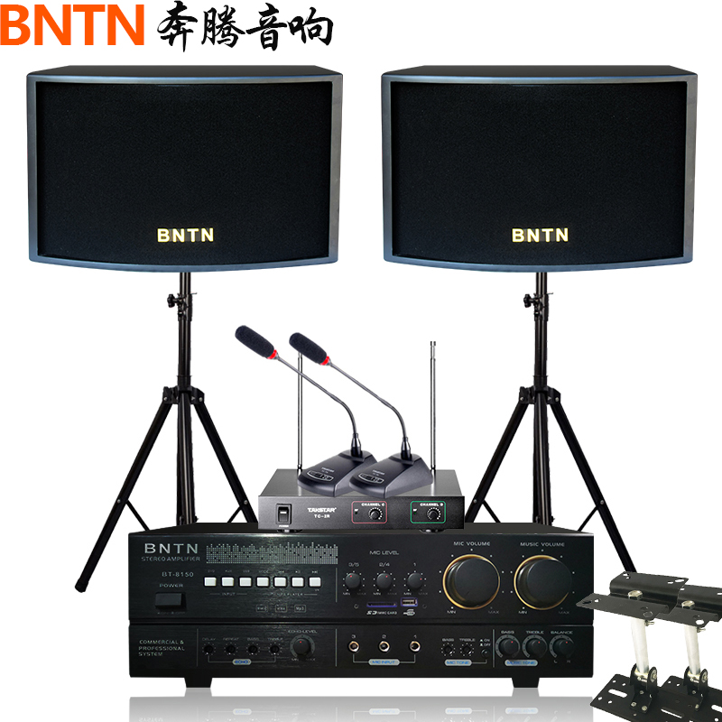 奔腾(BNTN)家庭影院专业会议KTV音响全套套装卡拉OK电视舞台音箱8150配BTKT10一拖二鹅颈话筒
