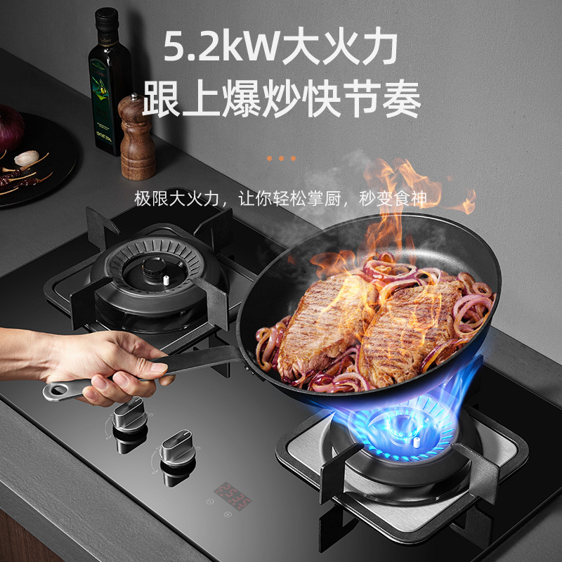 迅达F3燃气灶煤气灶节能双灶家用钢化玻璃嵌入式液化气炉灶灶台灶具官方旗舰店(天然气)