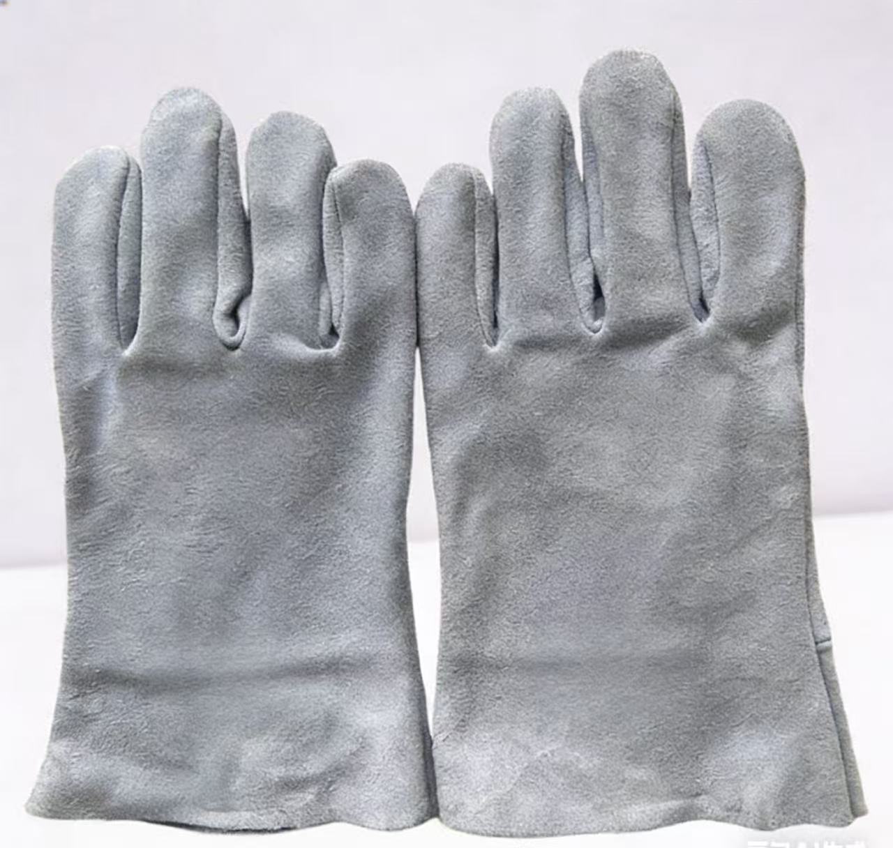 路安保牛皮电焊手套短款均码副高清大图