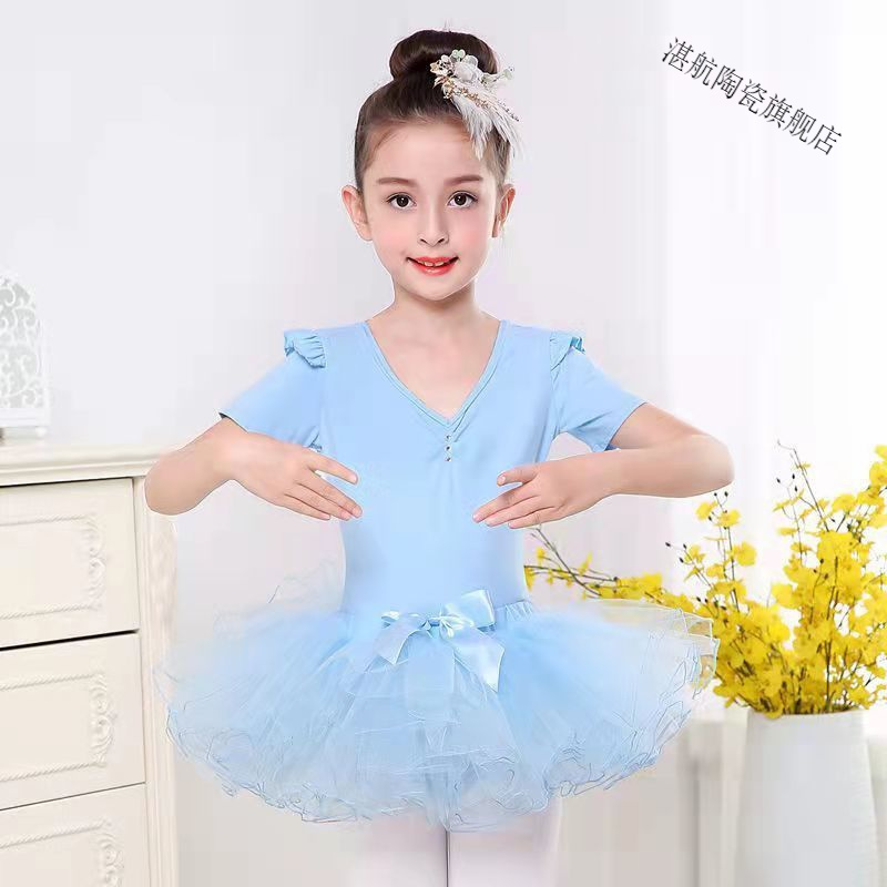 舞蹈服儿童女孩秋冬季长短袖芭蕾舞裙中国跳舞服装女童练功服衣服
