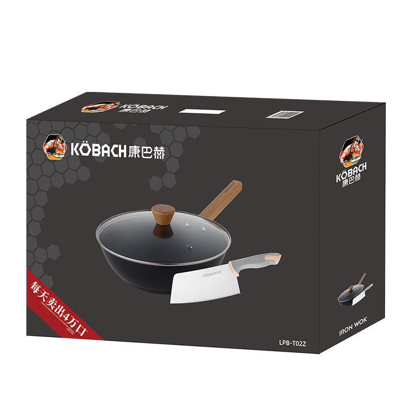 康巴赫(KBH) PB-T02Z 臻选两件套 28cm炒锅*1+切菜刀*1高清大图