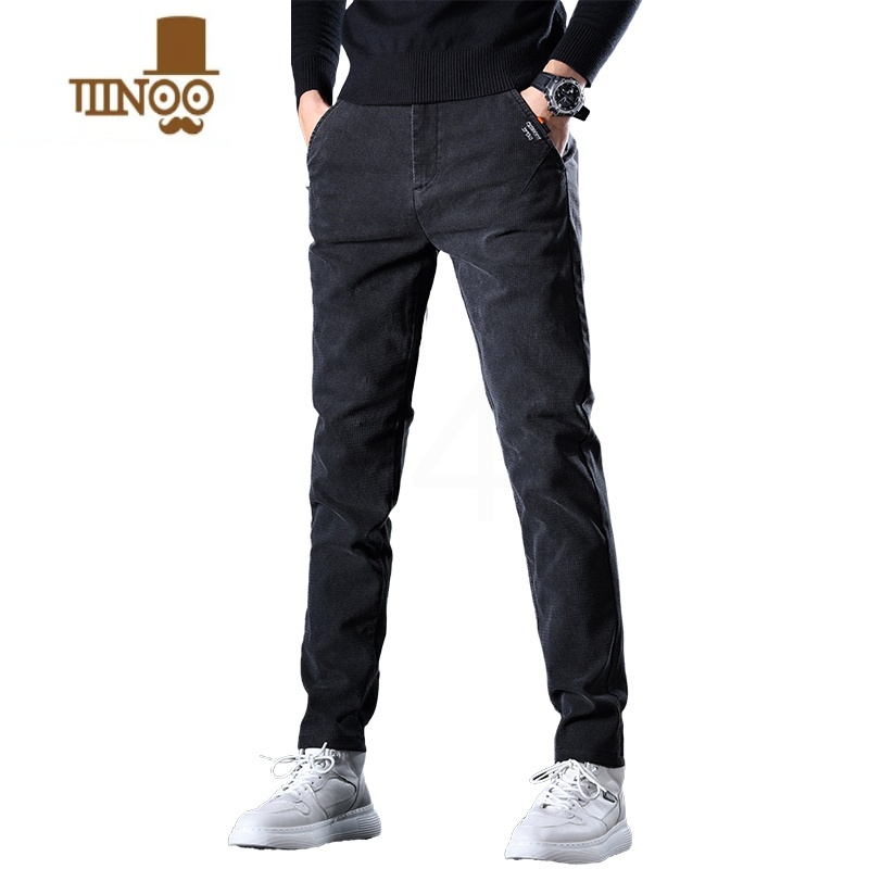 YANXU休闲裤男士夏季薄款宽松直筒运动长裤2023款潮牌黑色西装裤子高清大图