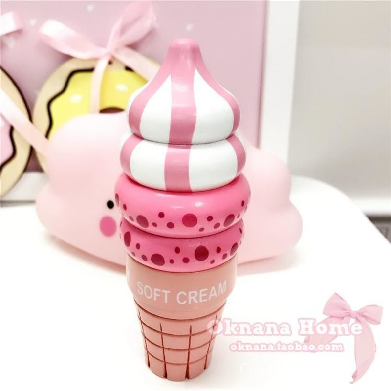 [OknanaHome]创意木质冰淇淋装饰摆件道具儿童玩具
