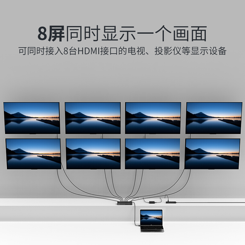 迈拓维矩MT-SP148 hdmi分配器1进8出3D高清4K 60hz音视频一分八分频共享器hdmi2.0版高清大图