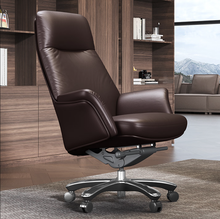 GUDONE办公椅升降旋转按摩椅高背大尺寸旋转舒适办公椅高清大图