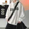 YANXU卫衣男加绒ins美式复古字母潮牌上衣oversize潮流宽松连帽外 2XL 白色汐网批-W294加绒