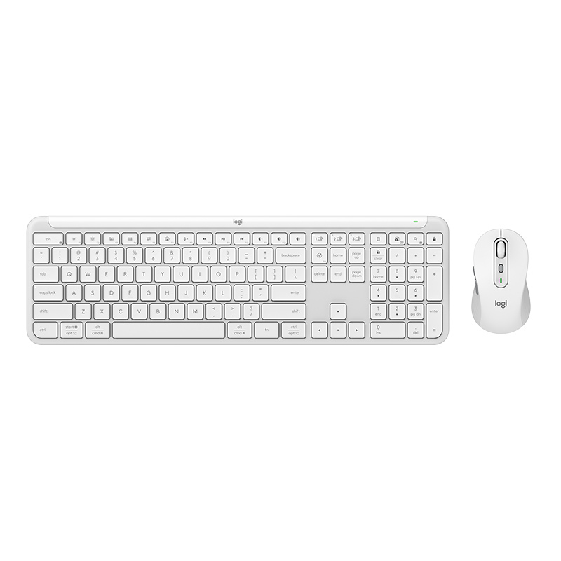 罗技(Logitech) MK950无线蓝牙键鼠套装 超薄轻音双模办公套装 白色