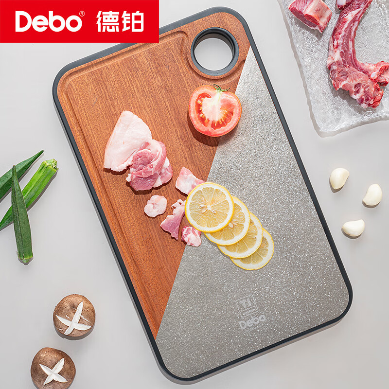 德铂(Debo) 范德堡菜板砧板纯钛结晶乌檀木防滑437*270mm菜板DEP-941高清大图