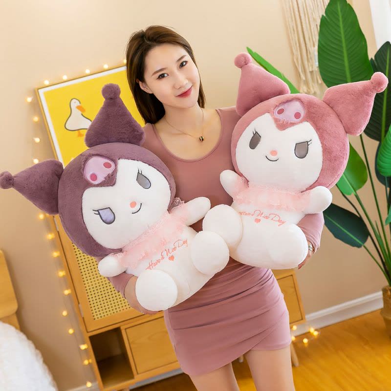 库洛米公仔毛绒玩具卡通动漫小恶魔抱枕女生抱着玩偶娃娃图片