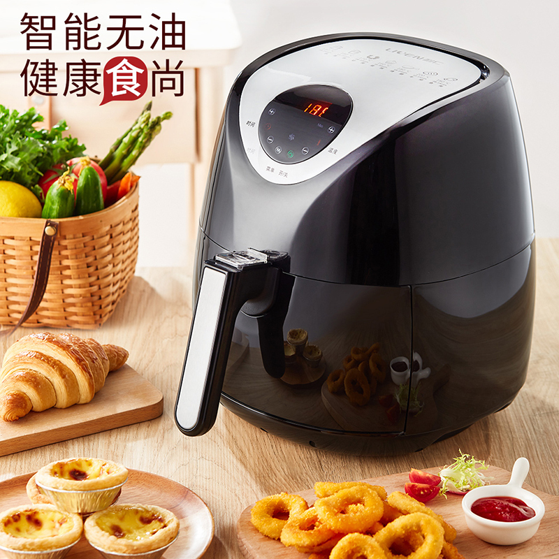 利仁(Liven)KZ-D3400 空气炸锅家用多功能无油煎炸无烟大容量双锅热空气循环不粘烤架易清洗自动断电高清大图