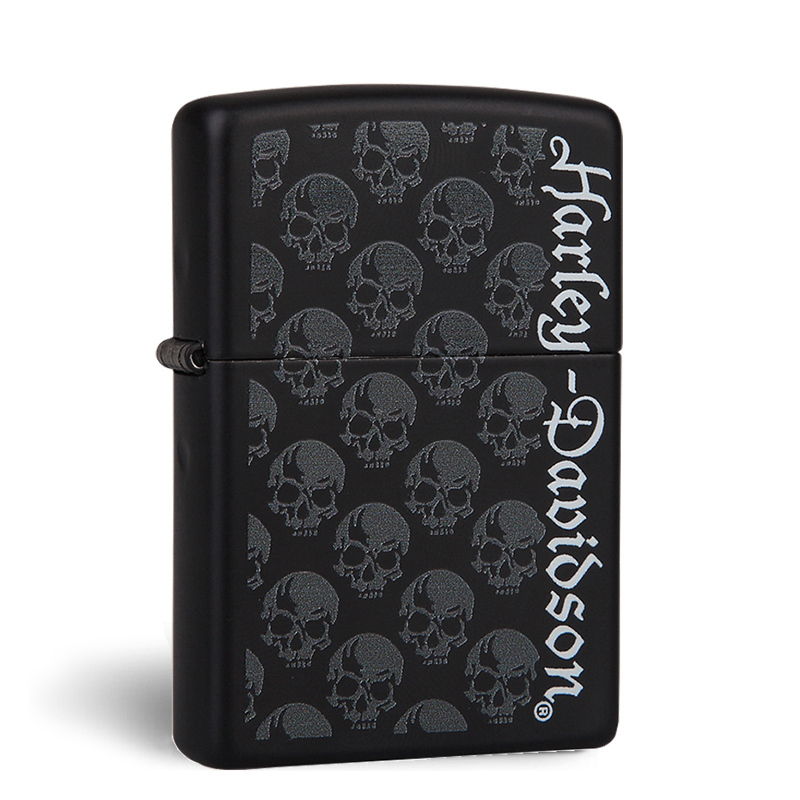zippo打火机黑哑漆哈雷骷髅头28264 ZIPPO防风限量版视频介绍_zippo