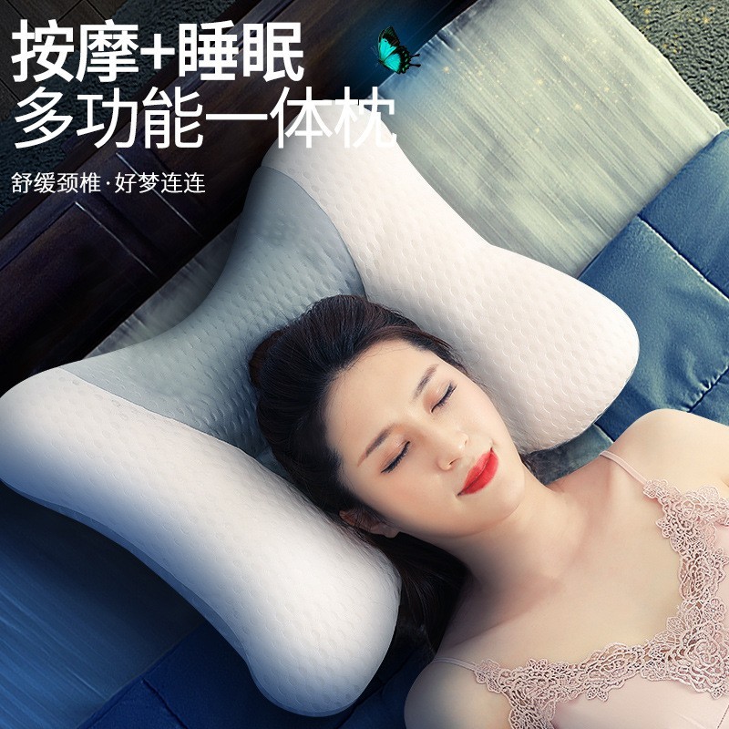 上亨(shangheng)SHZH-JKA01-2 多功能肩颈部按摩枕头睡觉专用艾草热敷揉捏头部按摩器颈椎按摩枕 豪华版高清大图
