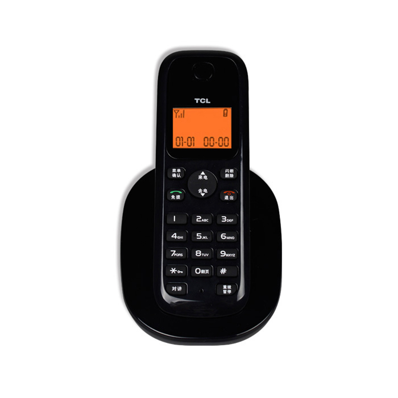 TCL 数字无绳电话机 D38 一拖一( 黑色主机配黑色子机)