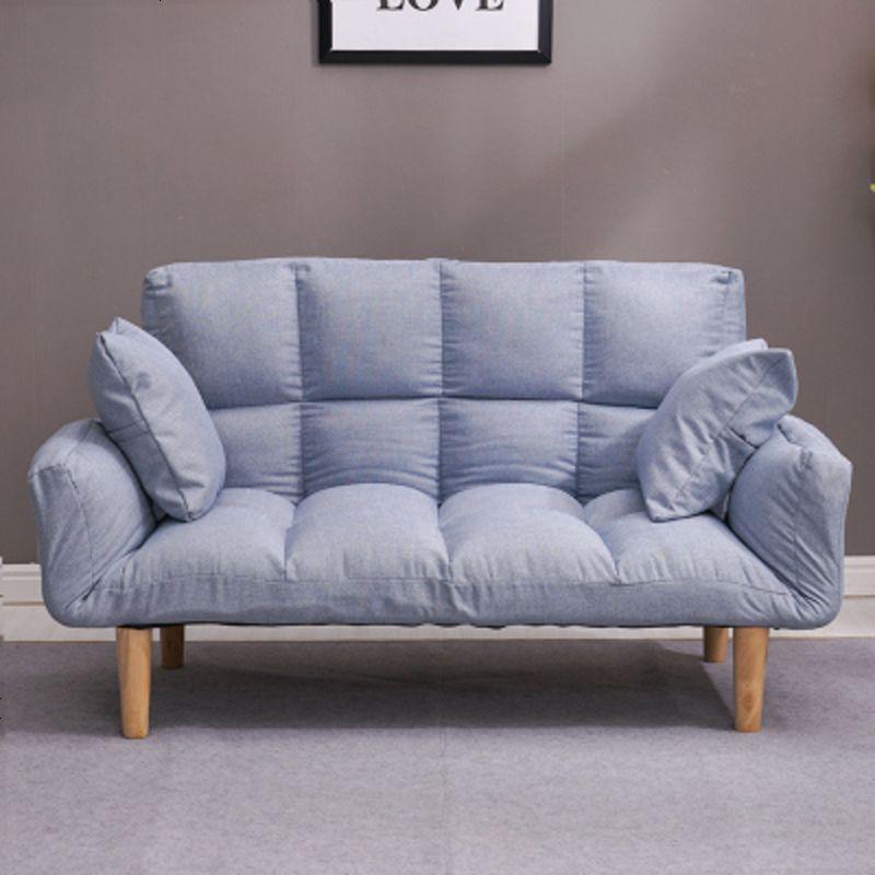 懒人沙发小户型双人简易沙发床客厅卧室阳台榻榻米折叠两用沙发椅 浅蓝色 默认尺寸