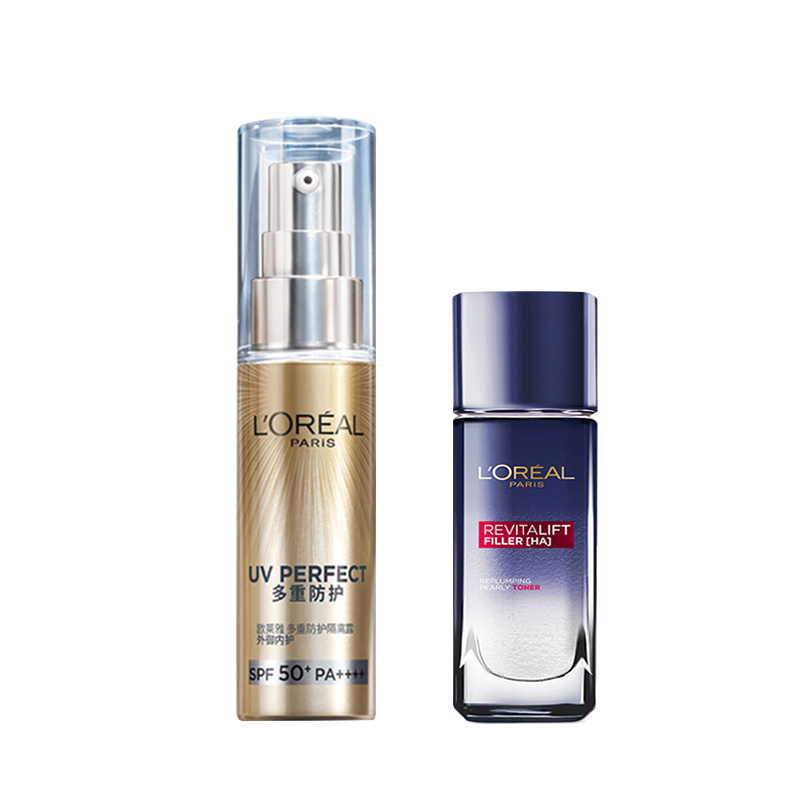 欧莱雅 L Oreal 防晒隔离欧莱雅 Loreal 防晒霜小金管女士套装多重防护隔离露spf50全身脸部保湿防晒 乳送65ml导入晶露 价格图片品牌报价 苏宁易购思扬美妆专营店