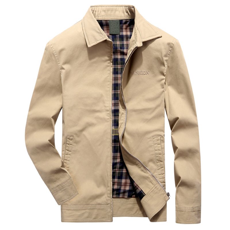 举翼王子男士夹克春秋翻领夹克衫中青年水洗纯棉商务休闲男装外套
