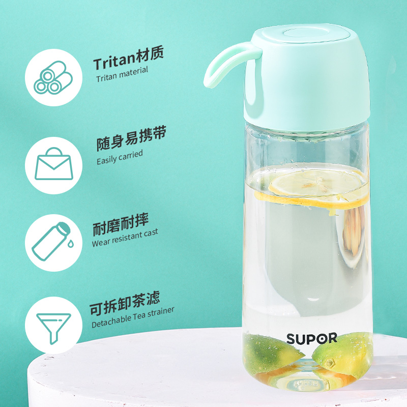苏泊尔水杯女可爱便携夏天塑料少女心Tritan学生ins简约随手杯子高清大图