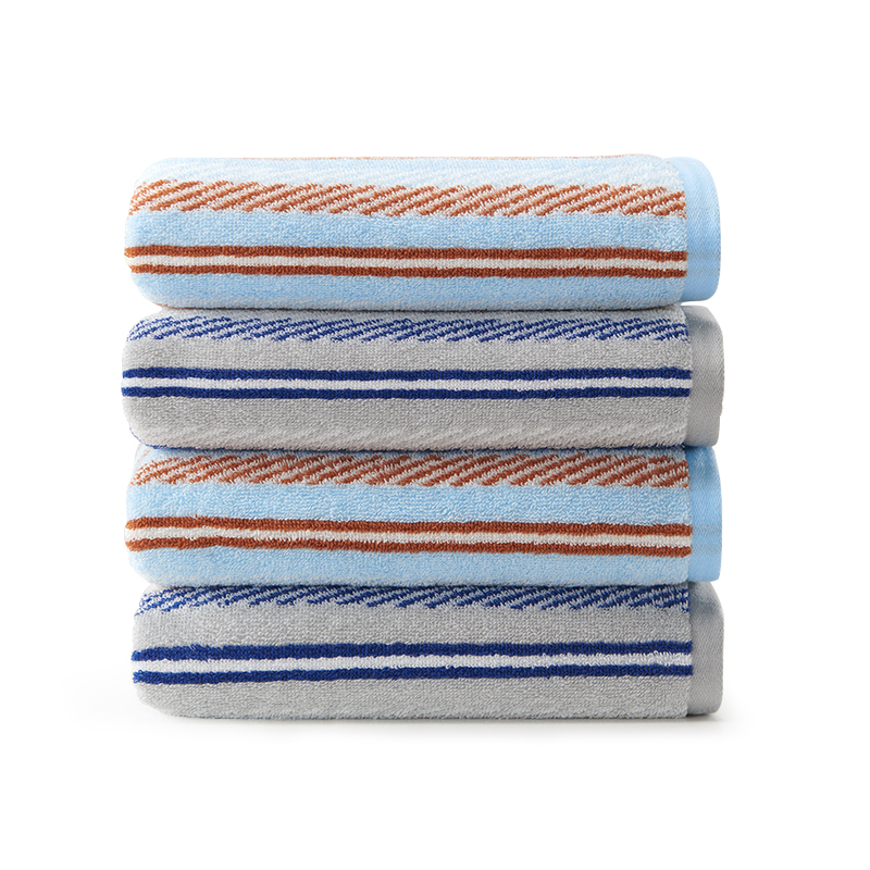 洁玉 柔彩纯棉毛巾单条袋装34cm*76cm 100g J5704-D 灰色高清大图