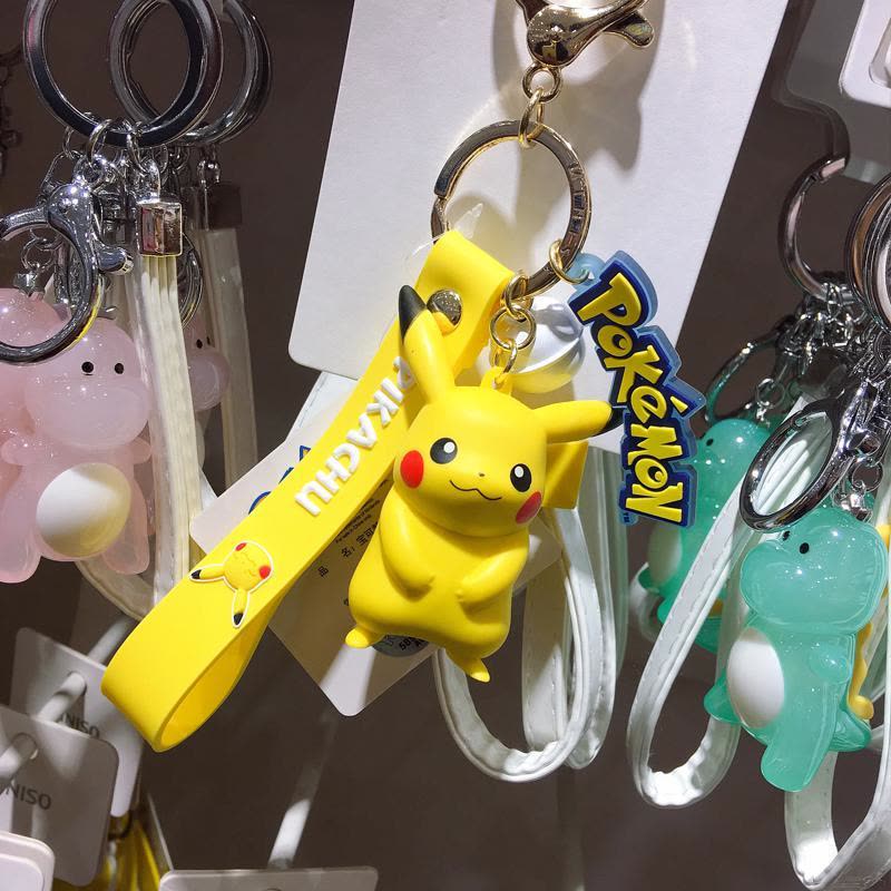 miniso名创优品宝可梦挂件皮卡丘可爱包包挂饰可达鸭钥匙扣正品 杰尼龟+胖丁[挂件钥匙扣]图片