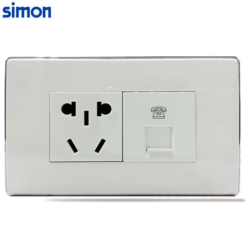 一站购齐simon西蒙开关插座118型51a雅白系列一二位框开关插座参数