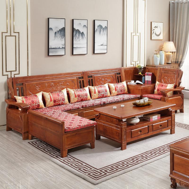 胡桃木全实木沙发组合新中式现代客厅家具套装三人位木质布艺沙发定制