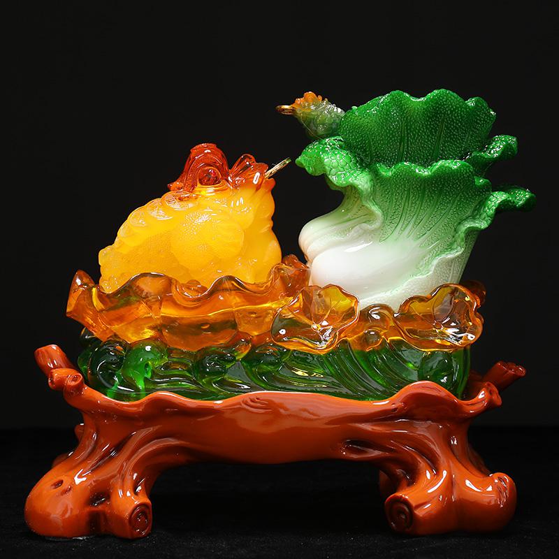 家柏饰(CORATED)金蟾摆件白菜工艺品创意家居客厅酒柜装饰品乔迁新居礼品高清大图