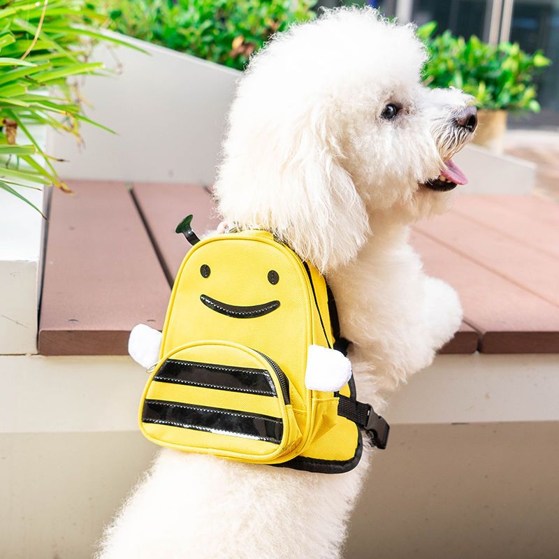 小蜜蜂s号狗狗背包自背包泰迪背包自背包宠物书包狗狗书包金毛背包