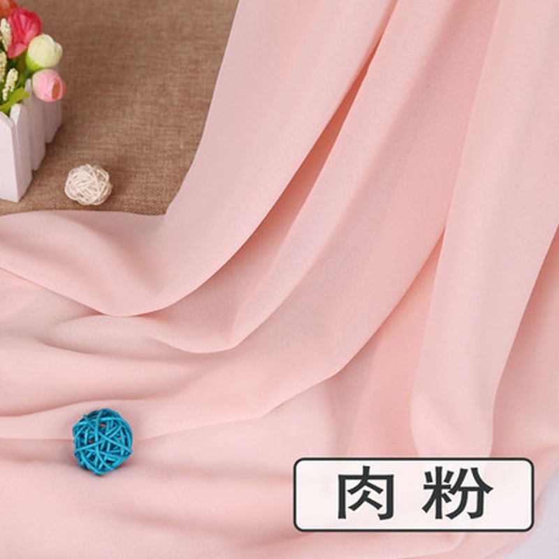 趣涉家居 雪纺布料服装面料夏季垂感加厚白色黑色布头乱麻创意简约家居家用缝纫辅料布料简约创意日用品