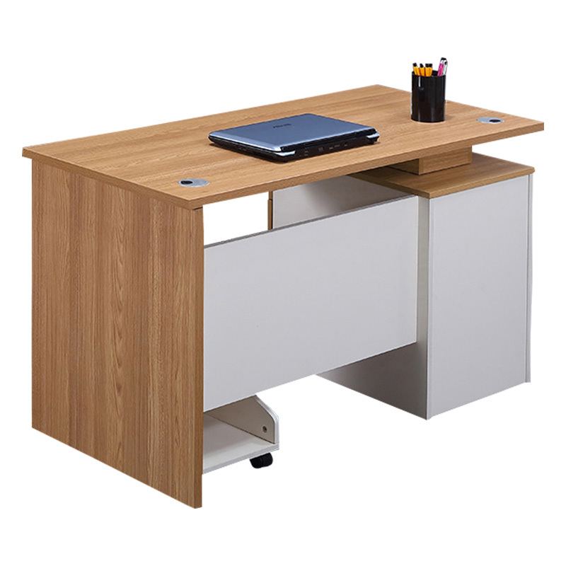 质凡板式落地三抽电脑办公桌带主机木键盘职员办公桌视频