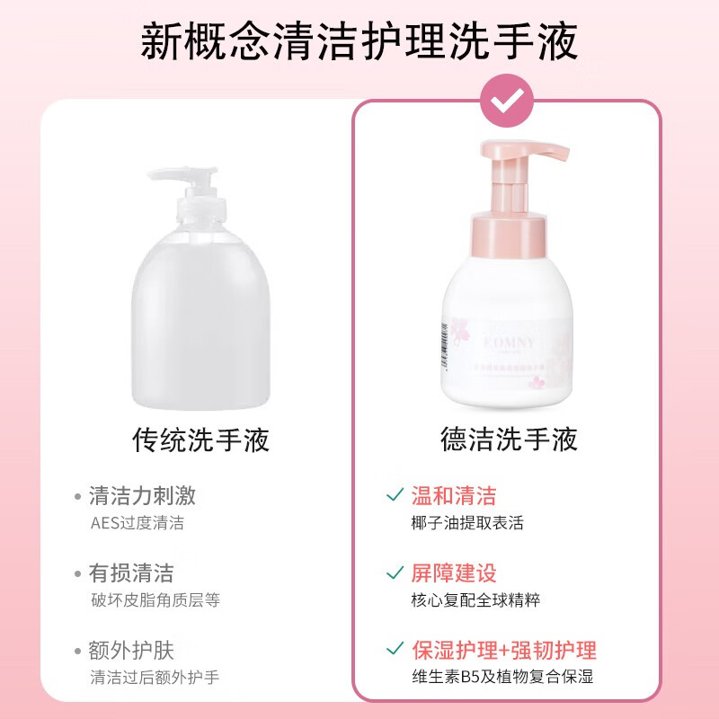 德洁(DeJie) 樱花香氛泡泡洗手液 300ml高清大图