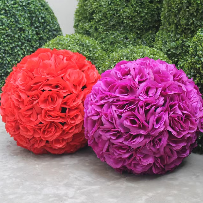 思唯美(sweet made) 定制仿真玫瑰花球商场美陈装饰娟花婚庆道具 50cm-4个装(定制联系客户经理)高清大图