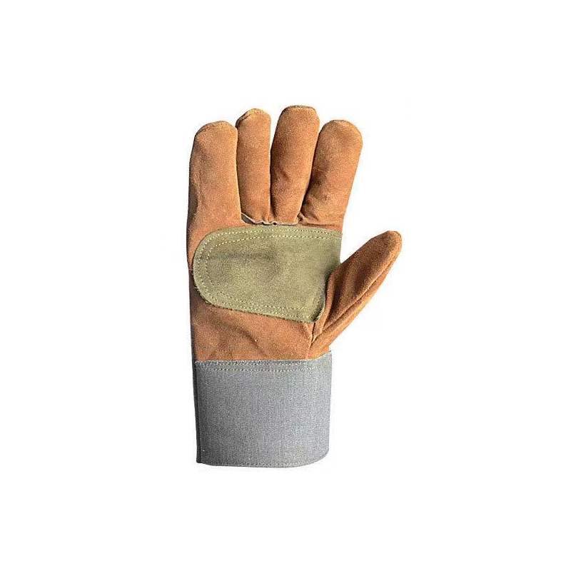 惠铁 短皮电焊工耐磨隔热防刺手套 花半皮 双高清大图