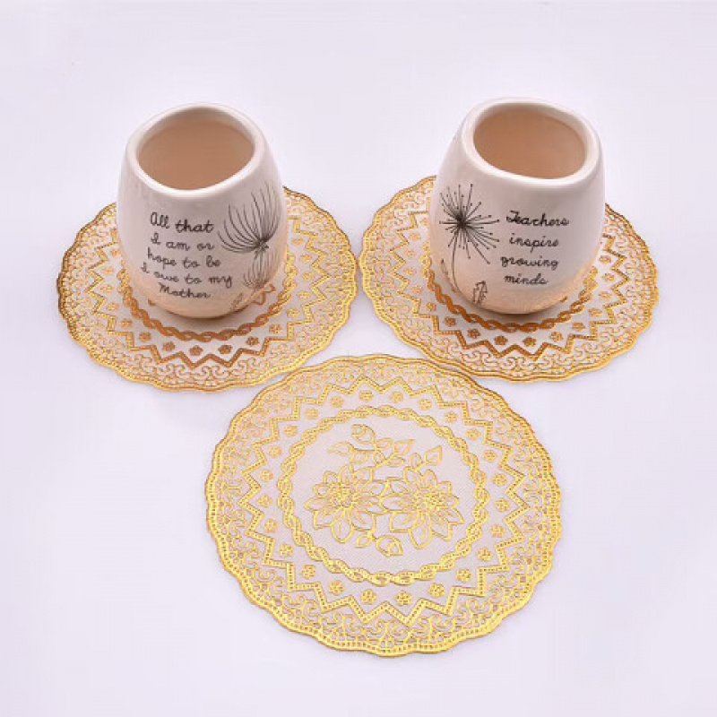 陇步昇 LBS-BDJH001 PVC白底金花直径16CM 1片/套 60套 壶垫 60.00 套/箱 (计价单位:箱)高清大图