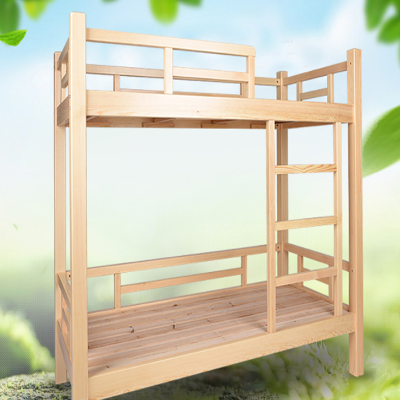 东业家具 儿园樟子松双层床实木高低床 幼儿园午睡实木高低午托床高清大图