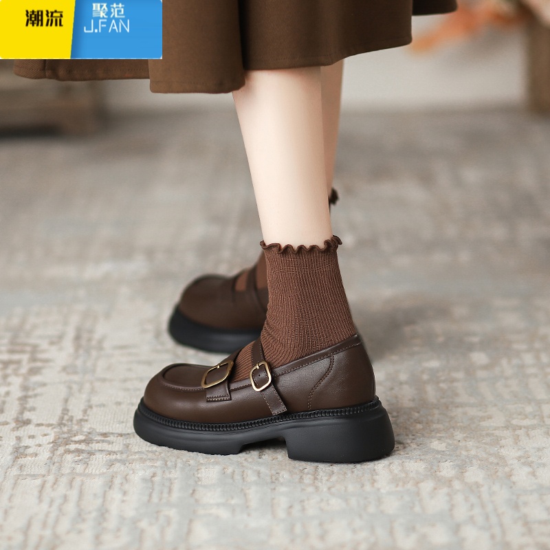 聚范jk小皮鞋女2024夏季新款英伦风乐福鞋软底配裙子玛丽珍学院风单鞋高清大图