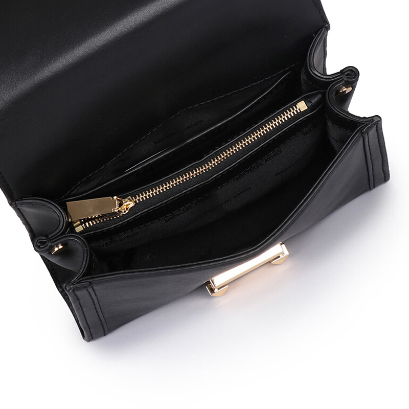 Michael Kors 迈克·科尔斯 女士黑色皮革小号单肩斜挎包 30T8GXILIL-BLACK高清大图